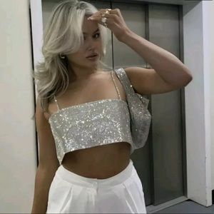Zara sparkly top (m-l)